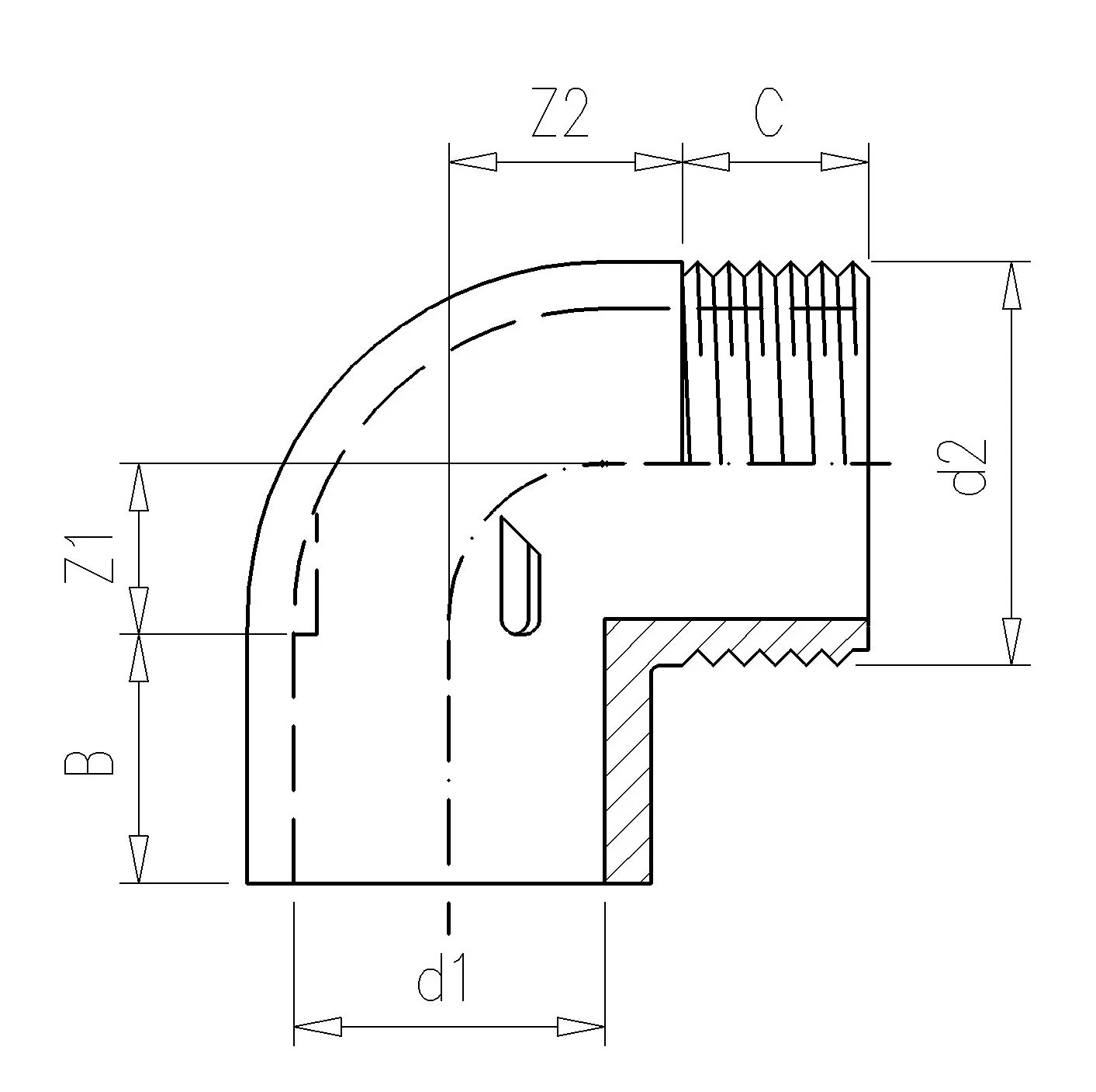 KOLANO PVC 90' KW/GZ